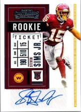 Steven Sims Jr. 2020 Panini Contenders Rookie Ticket Auto 243 RC Redskins