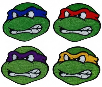 Teenage Mutant Ninja Turtle TMNT Embroidered Patch - 4PC Iron On Sew 3'' X 2.5''