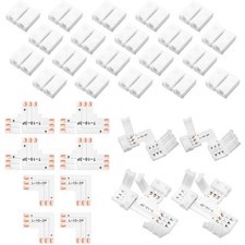 28 Pieces 3 Pin LED Connector LED Strip Connector 10 Mm Solderless LED Light Con