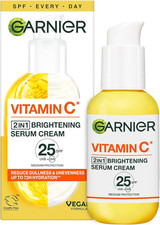 Garnier Vitamin C Serum Cream SPF 25, 2-In-1 Brightening Moisturizer with 20% Vi