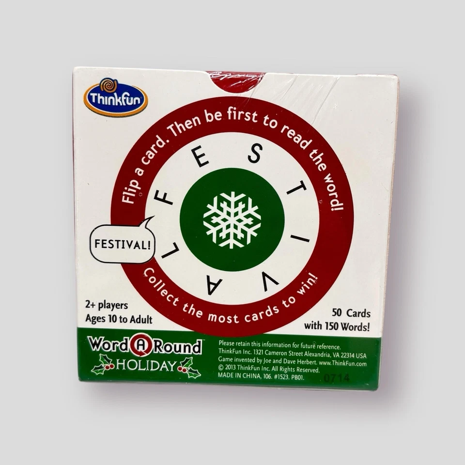 Thinkfun Word A Round Holiday Juego de Cartas de Palabras de Ritmo Rápido 50 Cartas Nuevo 2013 Foto 2 de 4