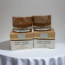 Laura Geller LOT OF 2 Baked Radiance Cream Concealer SAND 0.21oz AS PICT, NEW