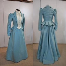 1890's Victorian Steampunk Gothic Jacket Cosplay Costume Edwardian Gown Medieval