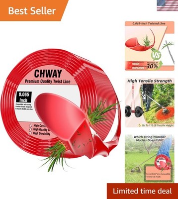 Professional 065 Trimmer Line, 280ft of High-Strength Twisted Weed Wacker String