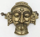 INDIAN ANTIQUE BRASS SHIVA HEAD MASK EARLY 20TH CENTURY