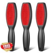 3pk Lint Brush Clothes Pet Hair Remover, Double-Sided Reusable Brush
