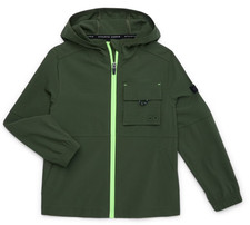 Athletic Works Boys Jacket Size XS Green Leaf Hooded Zip Up Lightweight Outdoor