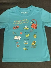 NWT Toddler Boys 5T Dot & Zazz Daycare Essentials Teal Blue T-Shirt Adorable