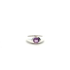 Sterling Silver Oval Shaped Amethyst Ring Stone 6 x8mm