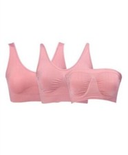 Rhonda Shear 3 Pack Best of Ahh Bra Size Medium Seamless Stretch Pink Loungewear