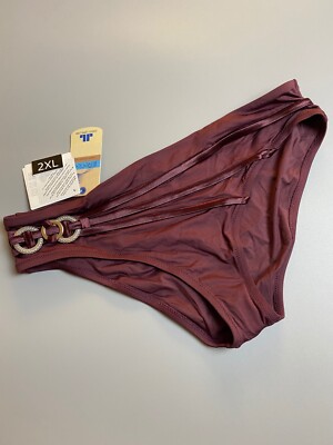 La Perla Anna Club Italy womens swim bottom bikini burgundy 2XL it 50 /usa 14