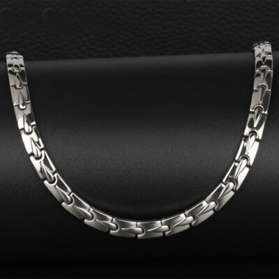 Pure Titanium Gold Men Necklace Magnetic Germanium Stone Cervical Health Jewelry