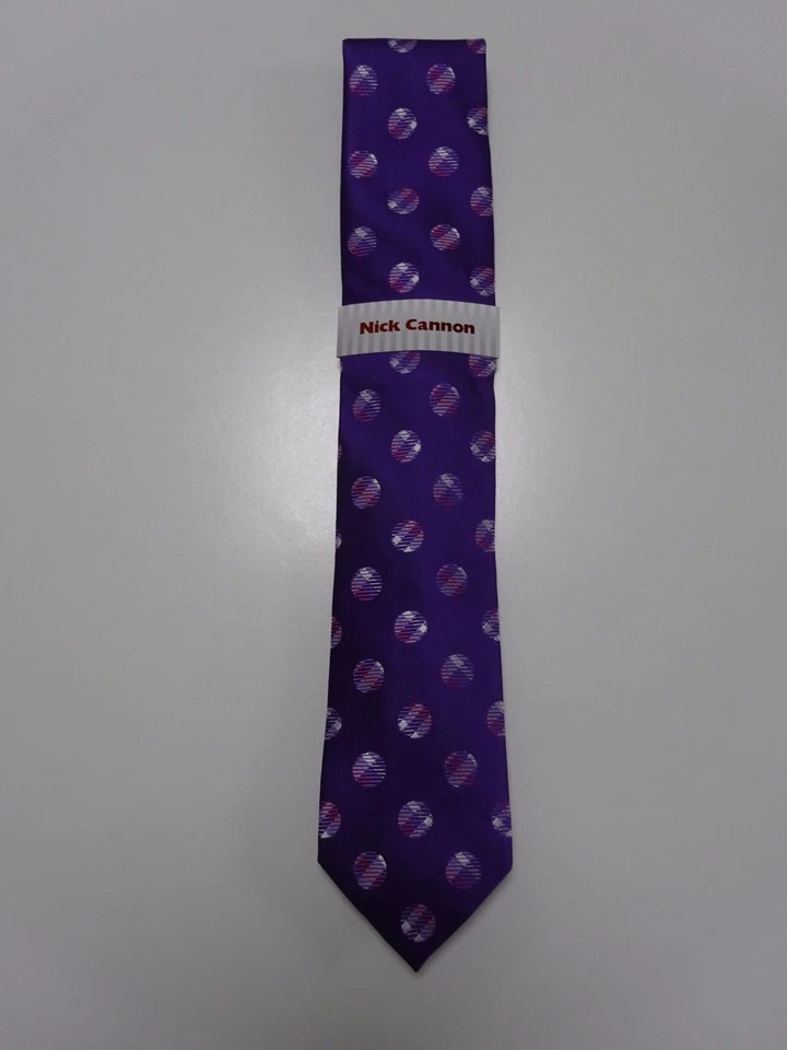 Nick Cannon Corbata Hombre Púrpura Corbata Seda Delgada Nueva Foto 2 de 4