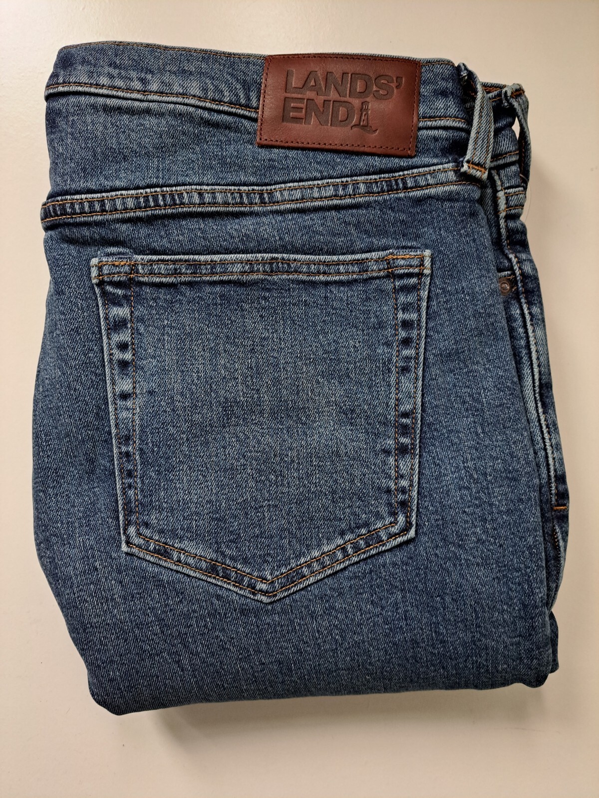 ex LANDS' END men's STRAIGHT FIT FLANNEL LINED WINTER JEAN W3242" / L