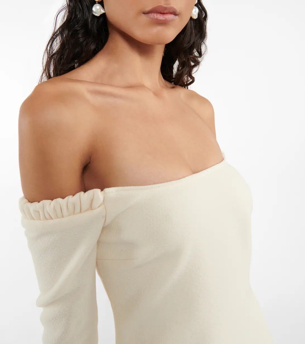 【送料&関税込】Khaite Ivory Wool Octavia Mini Dress Khaite Octavia Dress In Ivory / Cream / White Brand New With