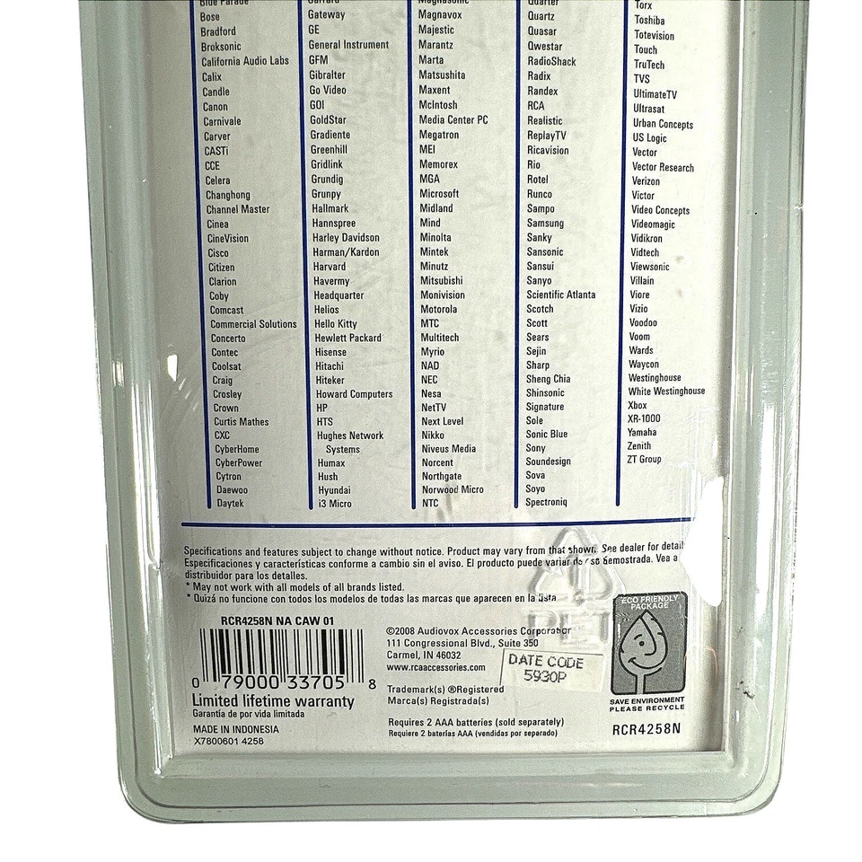 RCA Universal Remote Control 4 Devices Big Button TV DVD CBL SAT AUX RCR4258N - Image 4 of 4