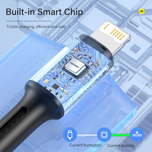 Cavo di ricarica caricatore USB veloce resistente per iPhone 14 13 12 11 Pro Max XR 8 7 - Foto 5 di 14