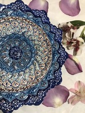 Persian Enamel (Minakari) On Copper Wall Hanging Plate Eslimi Detailed Design