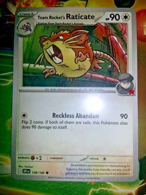 Team Rocket's Raticate - Stage 1 - Destined Rivals - Pokemon TCG CCG Karte - 2025