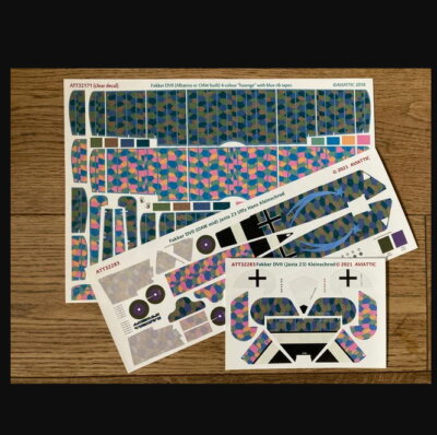 1/32 Fokker DVii (Oaw) Jasta 23 ''Blue Comet'' Uffz. Hans Kleinnschrod Decals
