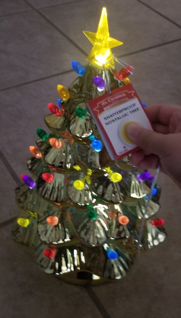 Mr. Christmas 15 Inch Multicolor LED Shatterproof Nostalgic Tree