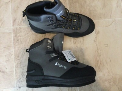 New $130 Frogg Toggs Deep Current Fishing Wading Felt Dark Graphite Boots Men 10