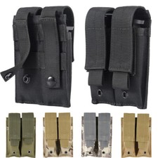 Tactical Double Magazine Molle Pouch Hunting Belt Pack Pistol Holster Mag Bag US