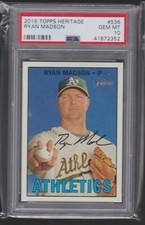 2016 TOPPS HERITAGE #536 RYAN MADSON OAKLAND A'S REGISTRY PSA 10 GEM MINT POP 1