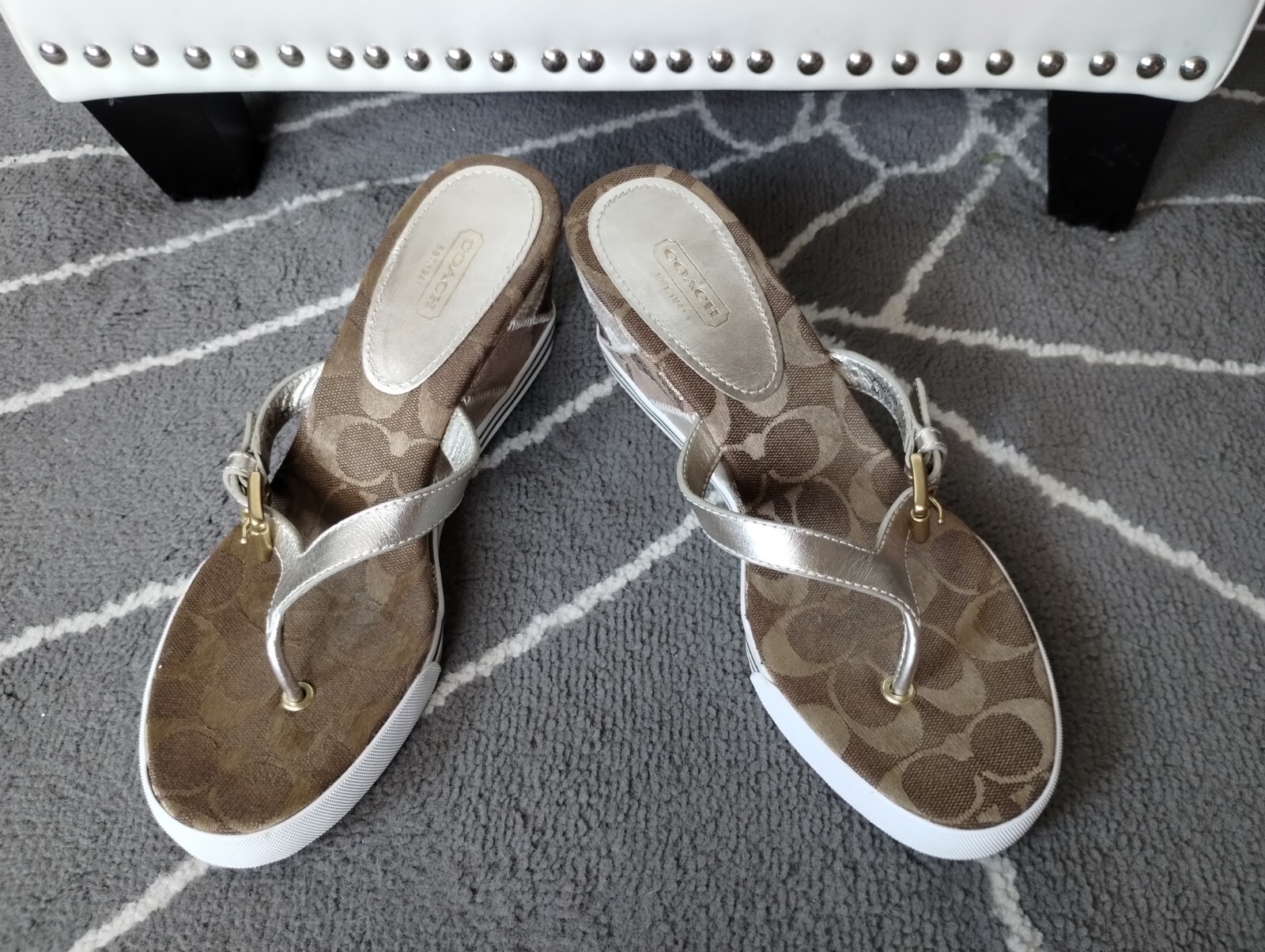 Coach "Pristine"Patchwork Logo Sandals - image 1