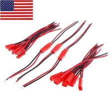 2-pin JST Connector Male Female Plug Cable 18AWG Silicone Wire 20pcs