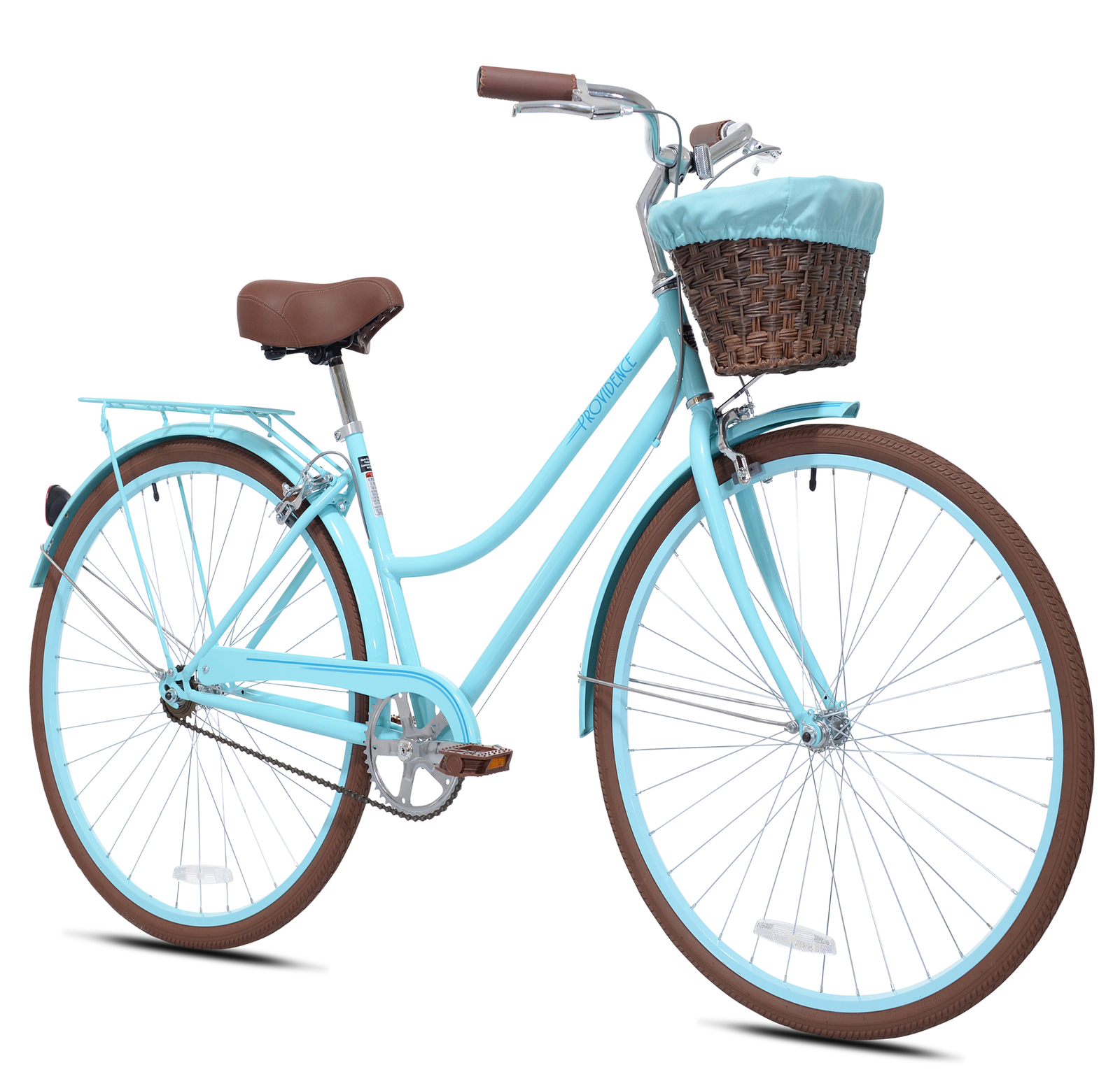 Women S Cruiser Bike Bicycle Single Speed 700c Wheels Light Blue Front Basket Ebay