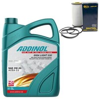 MotoröL Set 0W-30 Addinol 5 Liter + ÖLfilter Sh 4796 L FüR Audi Seat Skoda Vw