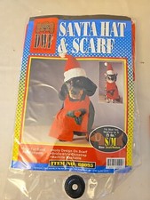 Christmas Santa Hat N Scarf For Pets Size S/M