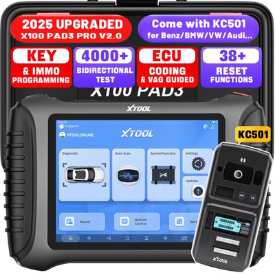 XTOOL X100 PAD3 PRO w/KC501 Auto Key Programming Set Bidirectional OBD2 Scanner