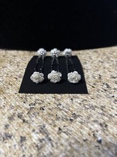 6 PCS Bridal White Rose Hair Pins New