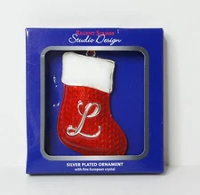 Regent Square Silver Plated Initial "L" Monogram Christmas Stocking Ornament