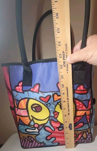 Romero Britto "Deeply In Love" Fish Tote Bag - Picture 17 of 19