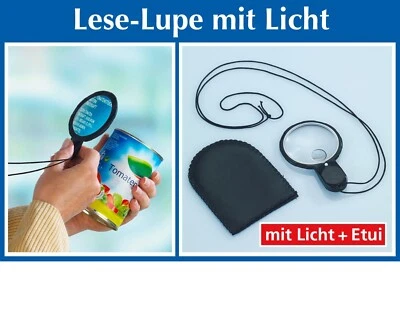 MAXIMEX LED Taschen Lupe beleuchtet Helfer Licht Lesen Vergrößerung hell dunkel