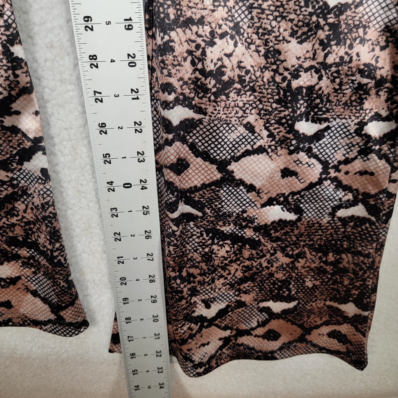 Brown Python Satin Womens Pants Stretch Festival … - image 12