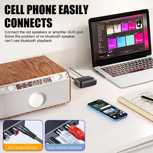 Ricevitore Bluetooth 5.3 Adattatore Audio Stereo Wireless Jack Da 3 5 Mm Aux - Afbeelding 6 van 18