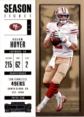 2017 Panini Contenders. Brian Hoyer Football Cards. #55