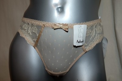 AUBADE Hüftstring Tanga DOUCE FAVEUR Z326 Retro amande hautfarben nude NEU