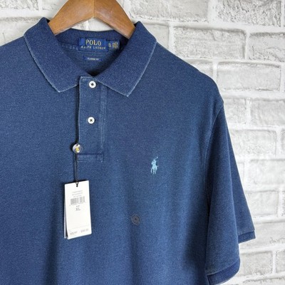 Polo Ralph Lauren Mens XL Classic Fit Indigo Blue Cotton Pique Polo Shirt NWT