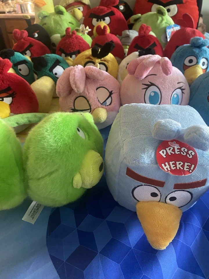 Lot Of 26 Angry Birds Plush Red Blue Rio Pig Commonwealth Classic/ 1 Earmuffs - Image 2 of 4
