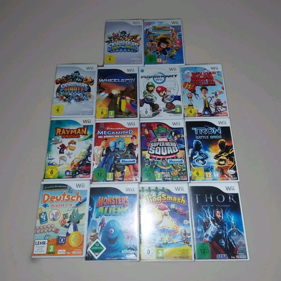 Konvolut 14x Nintendo Wii Spiele Sammlung  Mario Kart, Rayman Gebraucht Okay-Gut