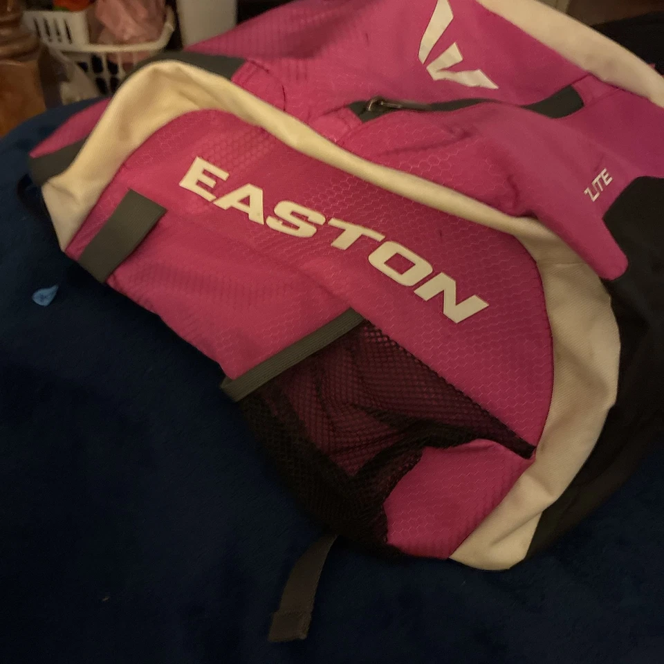 Easton Game Ready Equipment Bolsa Mochila Softbol Béisbol Rosa Blanco Negro Foto 2 de 2