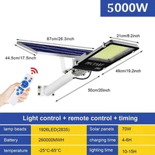 5kW Ultra Bright Solar Street Flood Lights Outdoor Dusk to Dawn Solar Security