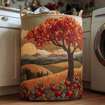 Quilted Embroidery Laundry Basket Storage Basket Dirty Clothes Basket Hamper 56