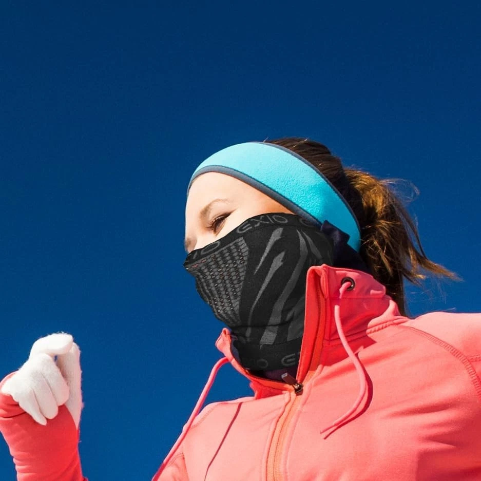 Polaina/balaclava calentador de cuello de invierno EXIO (1 paquete o 1. Negro/gris (1 paquete) Foto 3 de 4