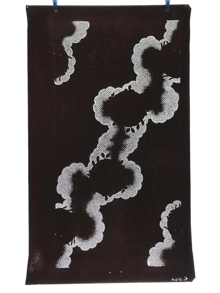 Plantilla kimono papel katagami japonés antiguo diseño de fondo decorativo C893 Foto 3 de 4